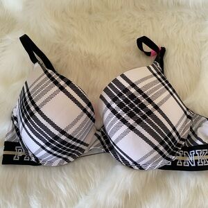 PINK Victoria's Secret Black and White Checkered Bra